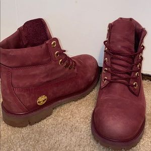 Burgundy Timberlands